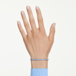 Matrix Tennis braceletRound cut, Blue, Ruthenium plated