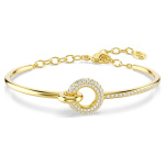 Dextera bangle Round cut, White, Gold-tone plated