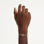 Dextera bangle Round cut, White, Gold-tone plated