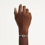 Dextera bangle Round cut, White, Rhodium plated