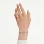 Chroma bangle Mixed cuts, Multicolored, Gold-tone plated