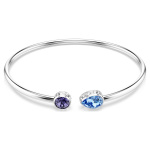 Chroma bangle Mixed cuts, Multicolored, Rhodium plated