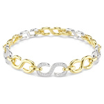 Dextera bracelet Round cut, White, Mixed metal finish