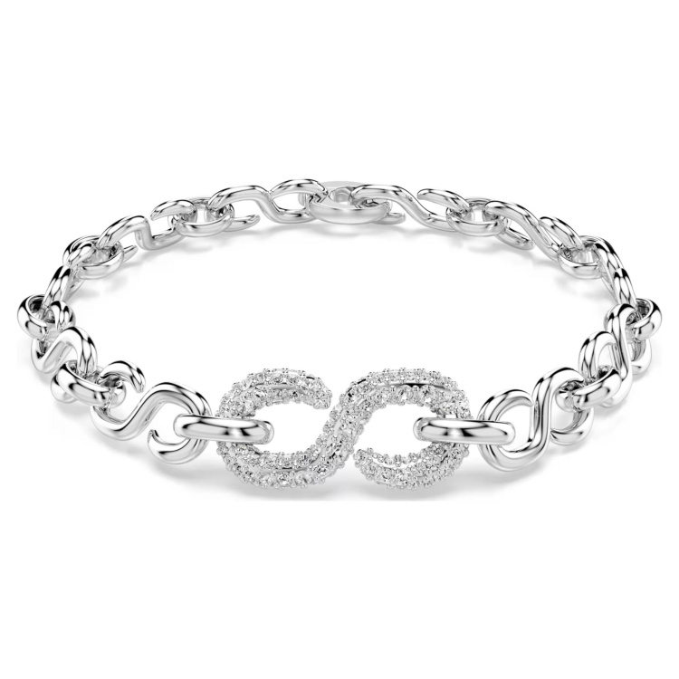 Dextera bracelet Round cut, White, Rhodium plated