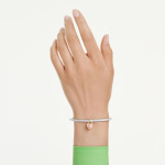 Idyllia bangle Mixed cuts, Heart, Pink, Mixed metal finish