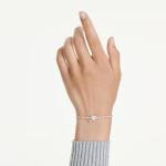 Idyllia bracelet Mixed cuts, Heart with arrow, White, Gold-tone plated