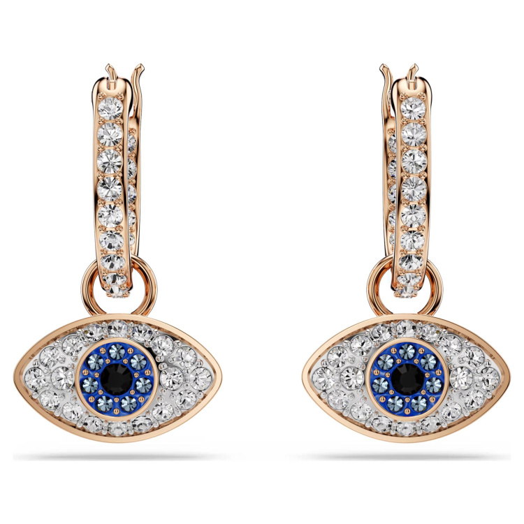 Symbolica drop earrings Eye, Multicolored, Rose gold-tone plated