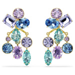 Gema earring jackets Mixed cuts, Multicolored, Gold-tone plated