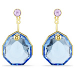 Gema earring jackets Blue, Gold-tone plated