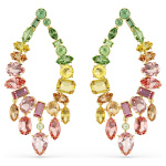 Gema drop earrings Mixed cuts, Chandelier, Multicolored, Gold-tone plated