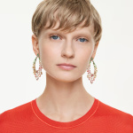 Gema drop earrings Mixed cuts, Chandelier, Multicolored, Gold-tone plated