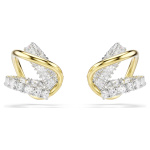 Hyperbola ear cuffs Mixed cuts, White, Mixed metal finish