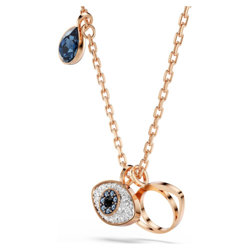 Symbolica pendant Eye, Multicolored, Rose gold-tone plated