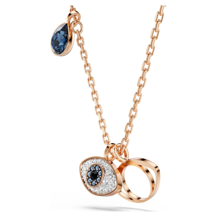 Symbolica pendant Eye, Multicolored, Rose gold-tone plated