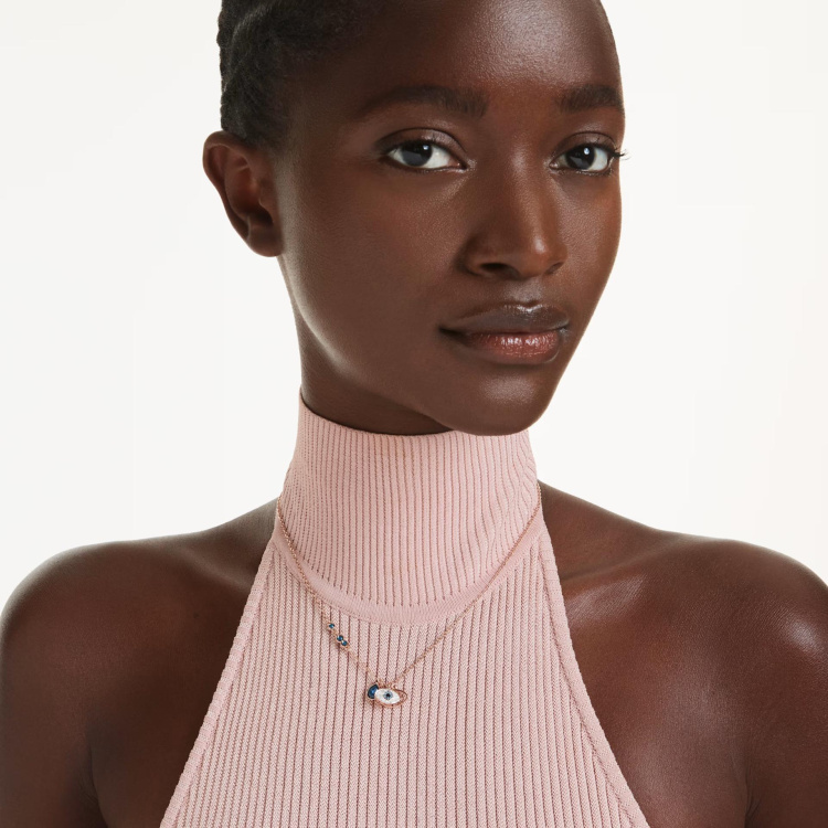 Symbolica pendant Eye, Multicolored, Rose gold-tone plated