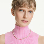 Matrix Tennis necklace Crystal pearl, Round cut, White, Gold-tone plated