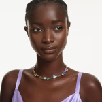 Gema necklace Mixed cuts, Multicolored, Gold-tone plated