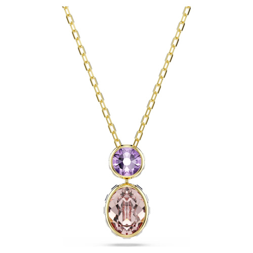 Chroma pendant Mixed cuts, Multicolored, Gold-tone plated