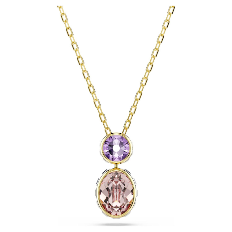 Chroma pendant Mixed cuts, Multicolored, Gold-tone plated