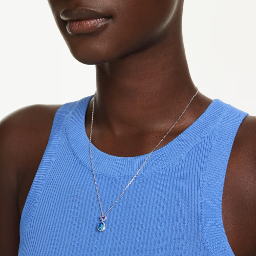 Chroma pendant Mixed cuts, Multicolored, Rhodium plated