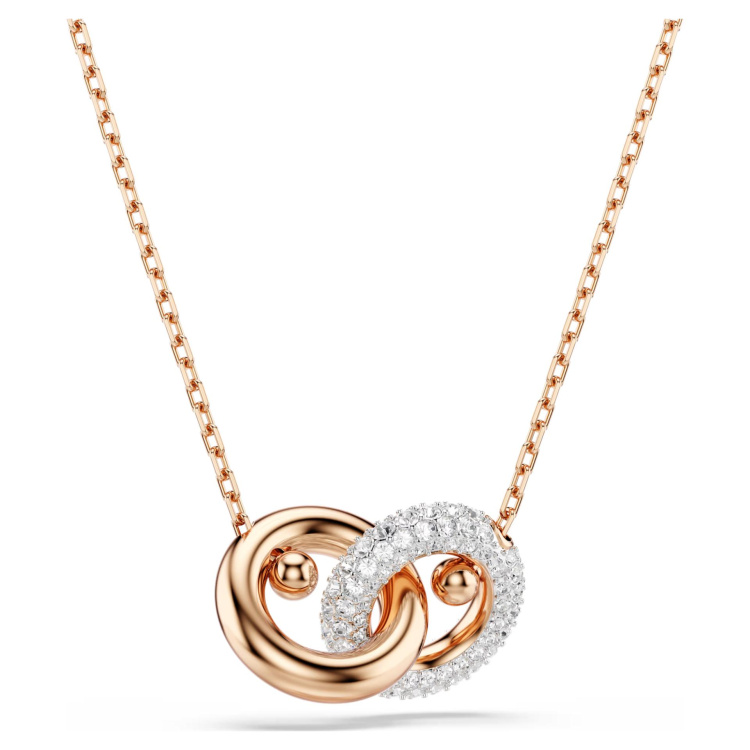 Dextera pendant Round cut, White, Rose gold-tone plated