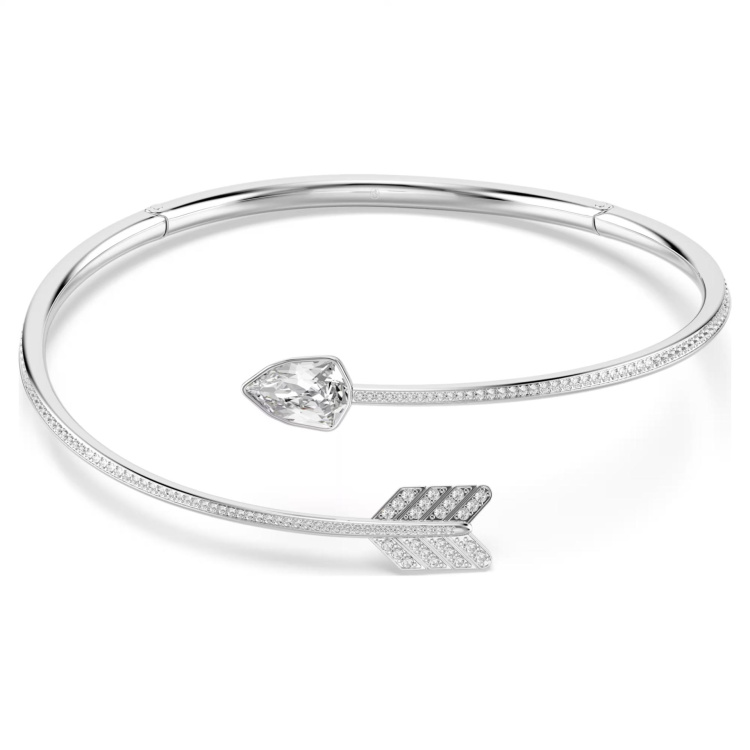 Idyllia chokerMixed cuts, Arrow, White, Rhodium plated