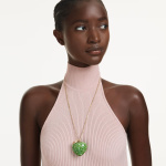 Idyllia pendant Mixed cuts, Apple, Green, Gold-tone plated