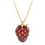 Idyllia pendant Mixed cuts, Strawberry, Red, Gold-tone plated