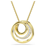 Hyperbola necklace Round cut, White, Gold-tone plated