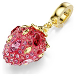 Idyllia charm Mixed cuts, Strawberry, Red, Gold-tone plated