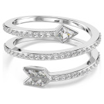 Idyllia motif ringMixed cuts, Arrow, White, Rhodium plated