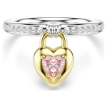 Idyllia motif ringMixed cuts, Heart, Pink, Mixed metal finish