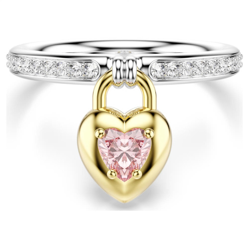 Idyllia motif ringMixed cuts, Heart, Pink, Mixed metal finish