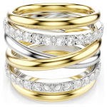 Hyperbola cocktail ring Round cut, White, Mixed metal finish