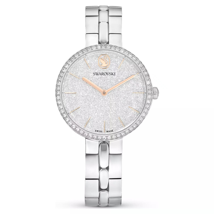 Cosmopolitan watch Swiss Made, Metal bracelet, Silver tone, Stainless steel