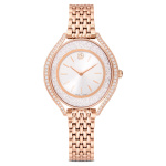 Crystalline aura watch, Swiss Made, Metal bracelet, Rose gold tone, Rose gold-tone finish
