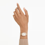 Dextera octagon watch Swiss Made, Leather strap, Brown, Rose gold-tone finish