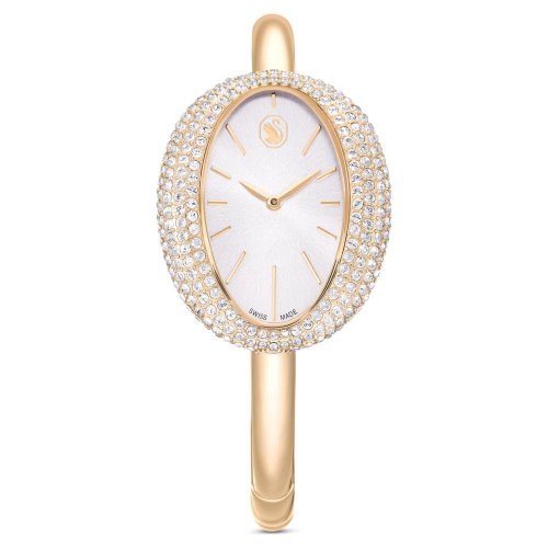 Imber bangle watch Swiss Made, Metal bracelet, Gold tone, Champagne gold-tone finish