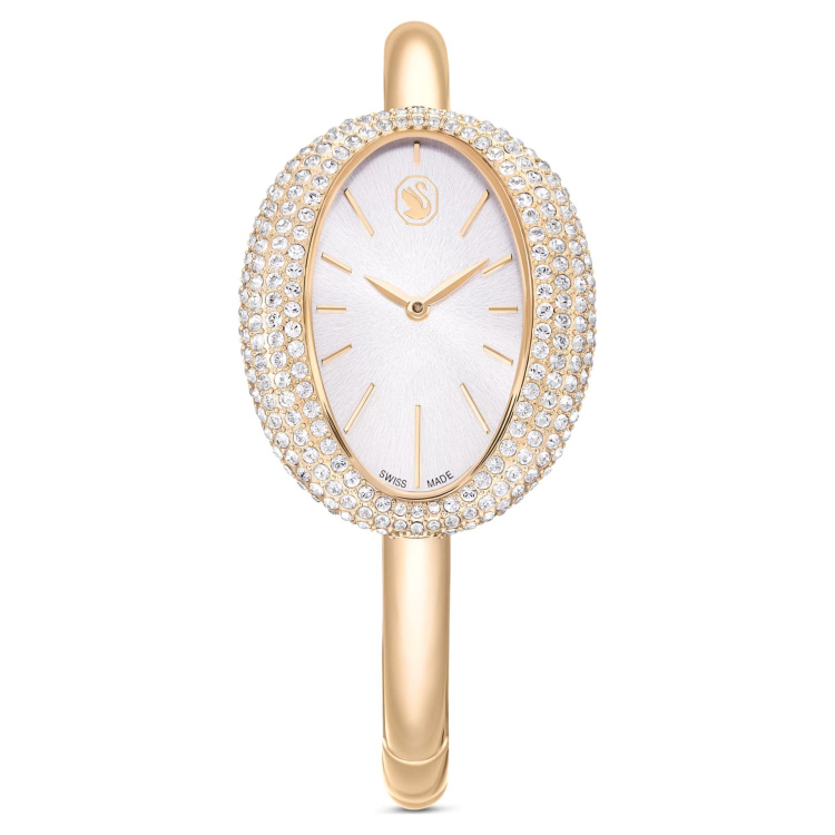 Imber bangle watch Swiss Made, Metal bracelet, Gold tone, Champagne gold-tone finish