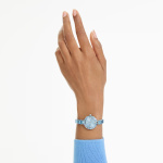 Matrix bangle watch Swiss Made, Crystal bracelet, Blue, Stainless steel