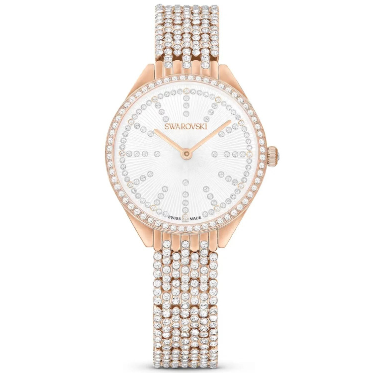 Attract watch Swiss Made, Metal bracelet, Rose gold tone, Rose gold-tone finish