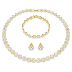 Una Angelic set Set (3), Round cut, White, Gold-tone plated