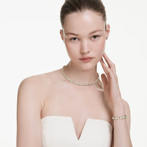 Una Angelic set Set (3), Round cut, White, Gold-tone plated