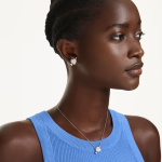 Idyllia setMixed cuts, Heart with arrow, White, Rose gold-tone plated