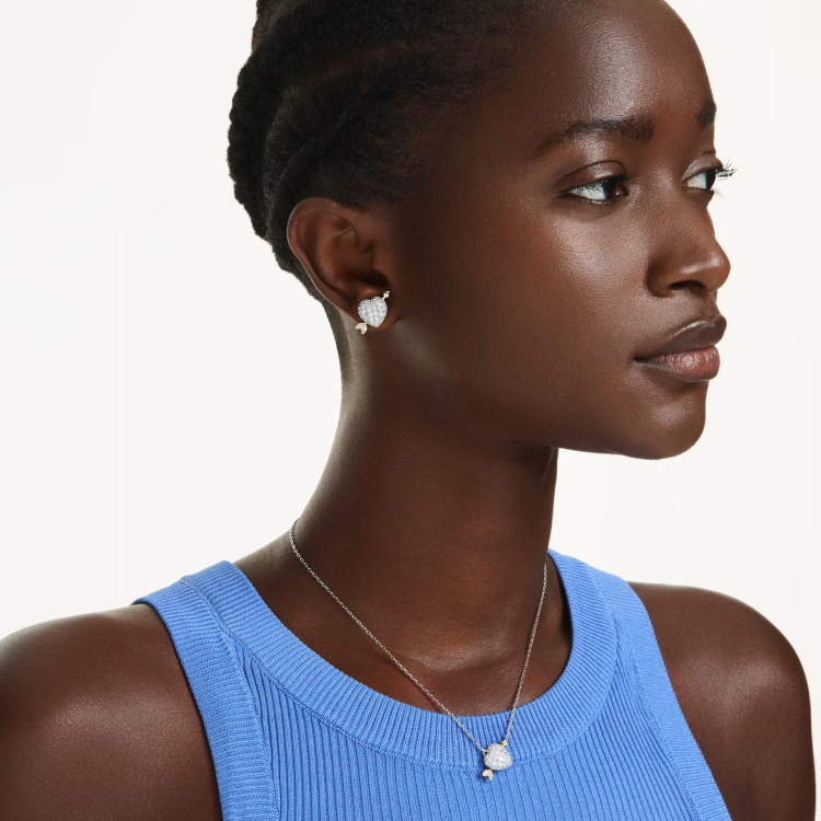 Idyllia setMixed cuts, Heart with arrow, White, Rose gold-tone plated