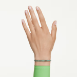 Matrix Tennis bracelet Round cut, Green, Ruthenium plated