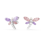 Ariana Grande x Swarovski stud earrings, Mixed cuts, Dragonfly, Multicolored, Rhodium plated