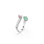 Ariana Grande x Swarovski open ring, Mixed cuts, Multicolored, Rhodium plated