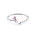 Ariana Grande x Swarovski bangle, Mixed cuts, Dragonfly, Multicolored, Rhodium plated