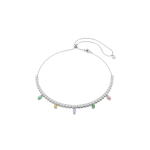 Ariana Grande x Swarovski Tennis necklace, Mixed cuts, Multicolored, Rhodium plated